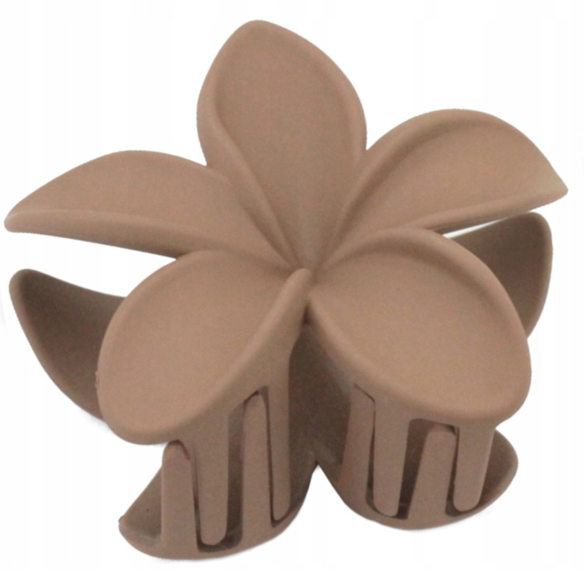 Grote Hawaii Bloem Haarclip 8 cm Mat Melkchocolade