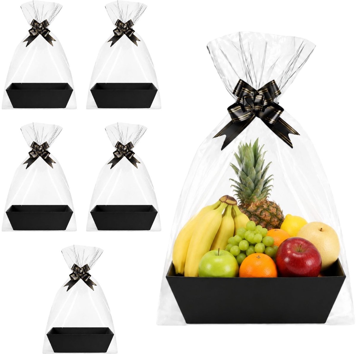 Elzusha - Set van 5 Lege Geschenkmanden in Zwart