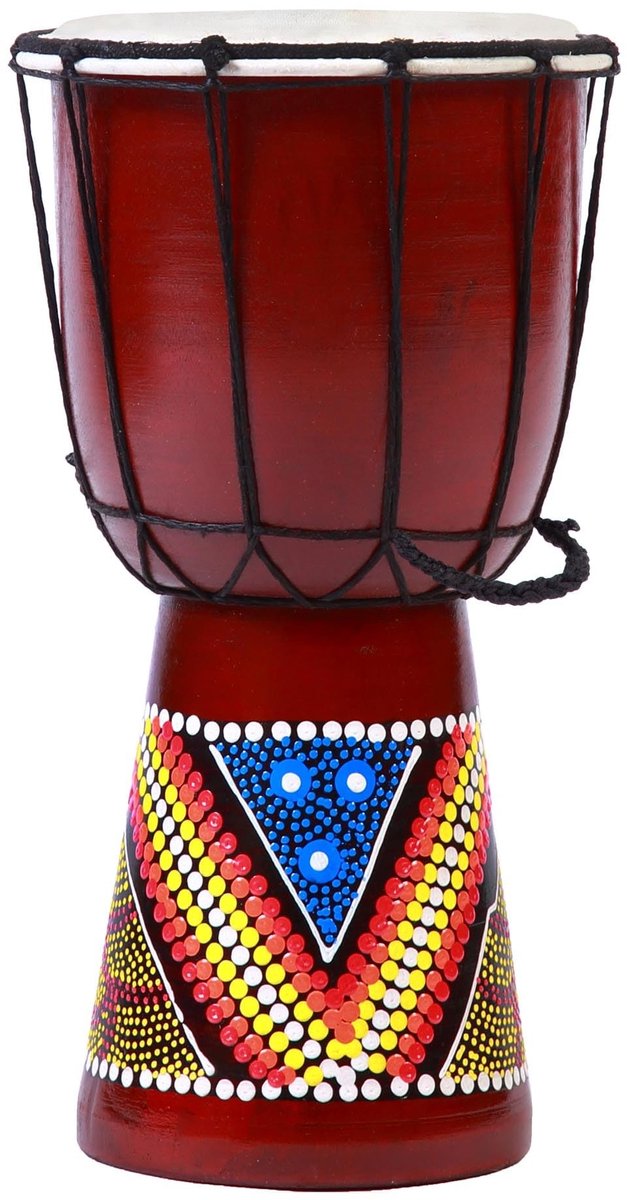 Elzusha - 20cm Djembe Drum voor Kinderen, Geschilderd met Vacht