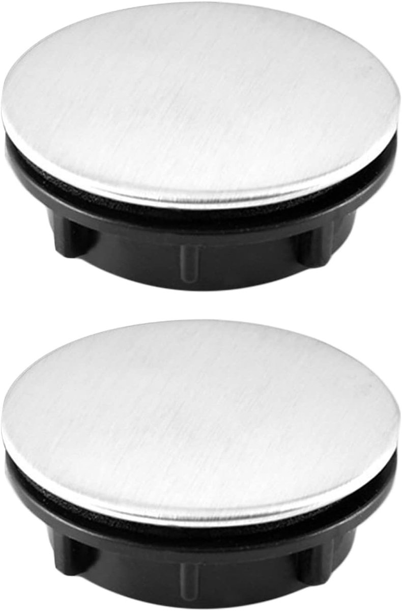 Set van 2 universele afdekplaten voor gootsteen met een diameter van 26-30mm, ideaal voor overloop en zeepdispenser gaten