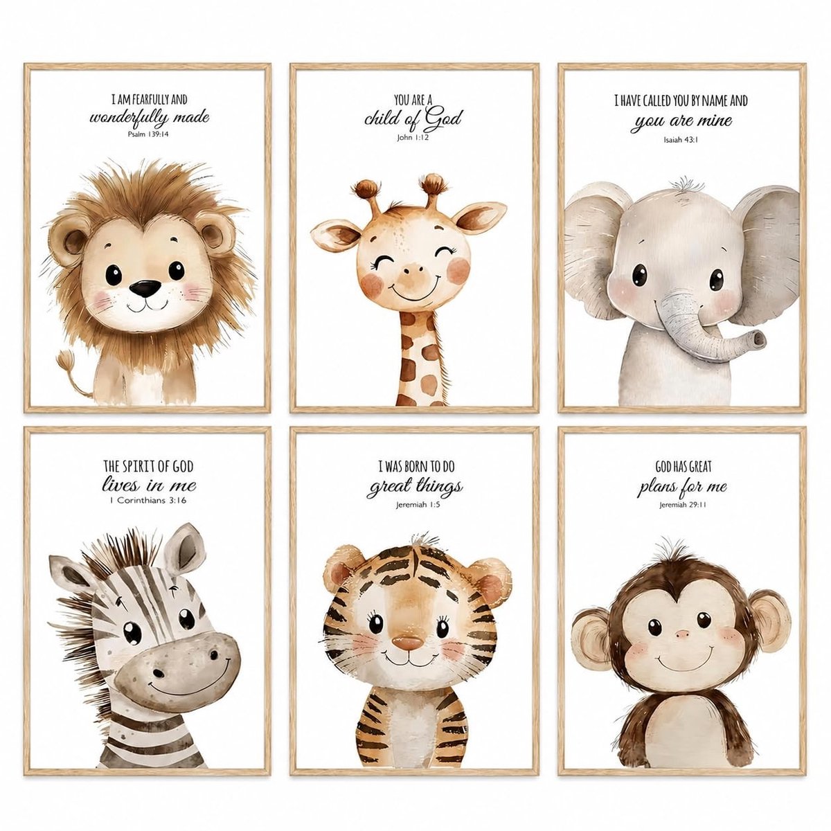 Elzusha - Set van 6 Inspirerende Posters voor Kinderkamers