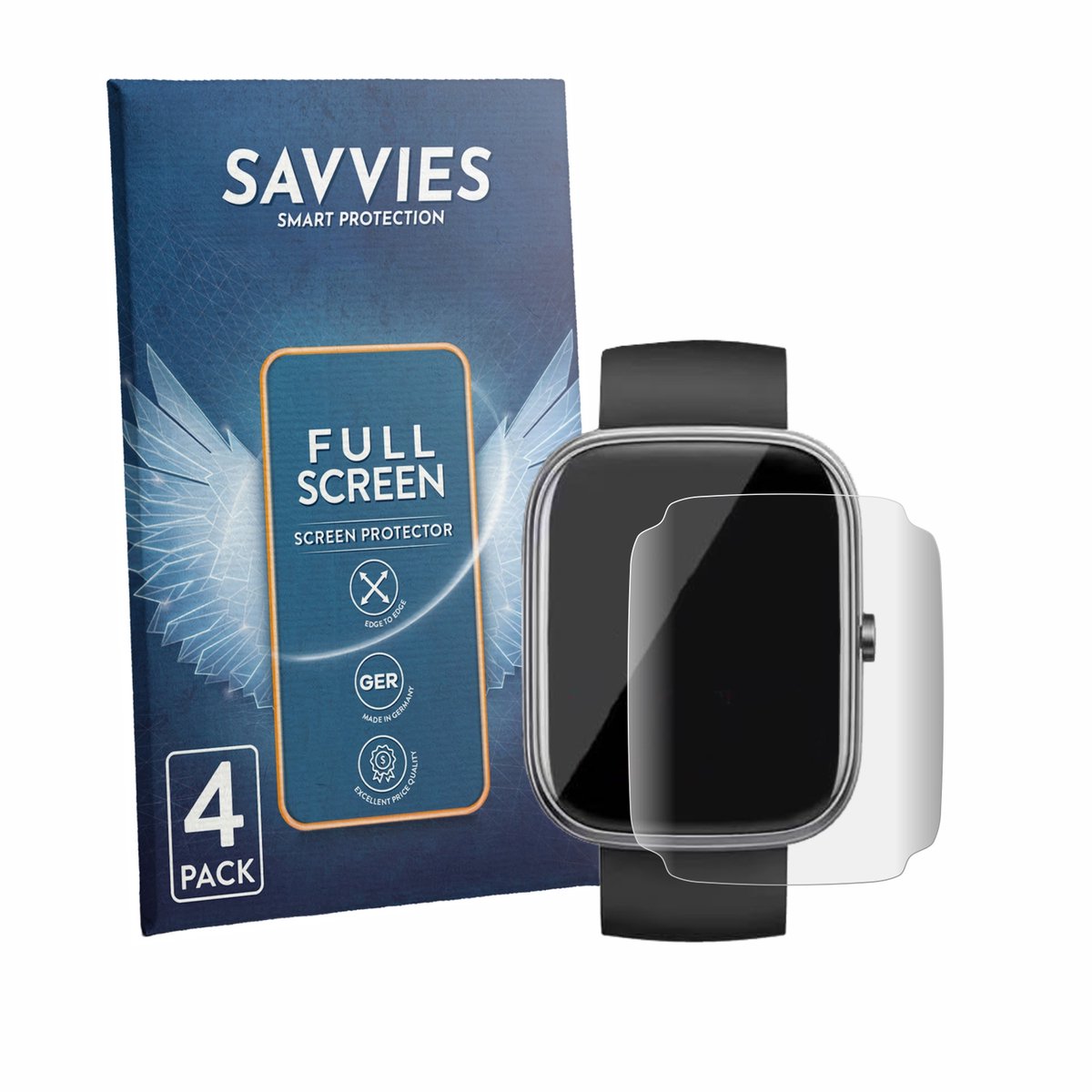 Savvies - Screenprotector voor Jugeman T60 1.91" - Folie Beschermfolie transparant volledig dekking 4 Stuks