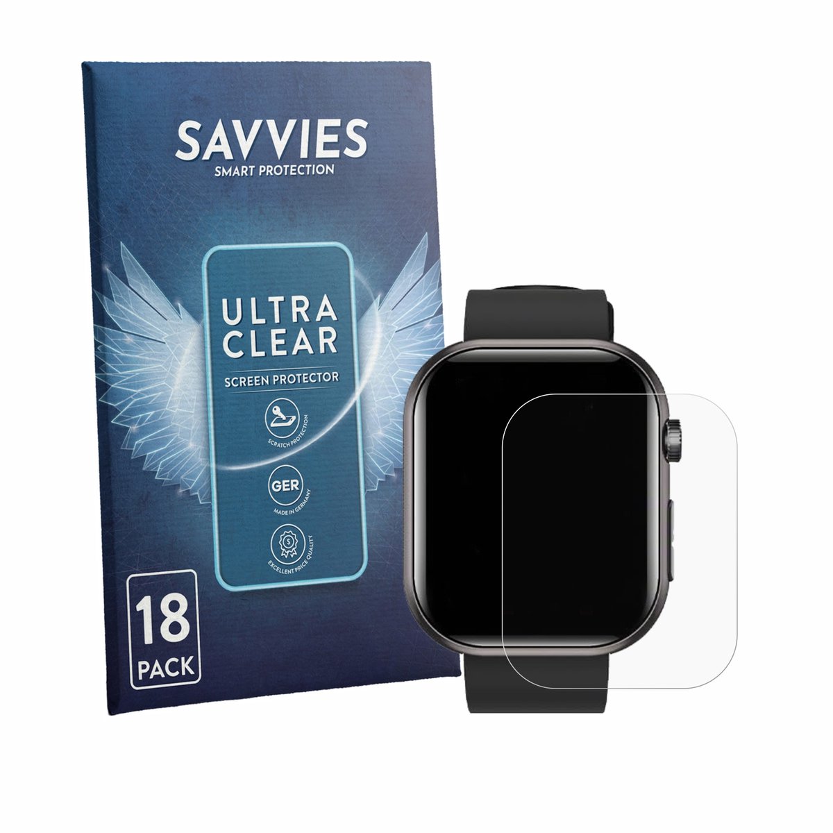 Savvies - Screenprotector voor Banlvs Smartwatch 1.96" - Folie Beschermfolie transparant 18 Stuks