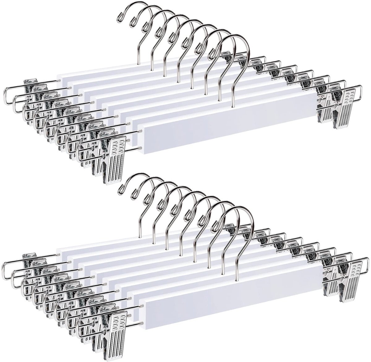 Elzusha- Kleerhangers 20 stuks 36 cm - Houten/Antislip - Robuust/Duurzaam - Ophanghaken voor Broeken/Rokken - Hoogglans - Draagvermogen tot 5 kg - Hanger