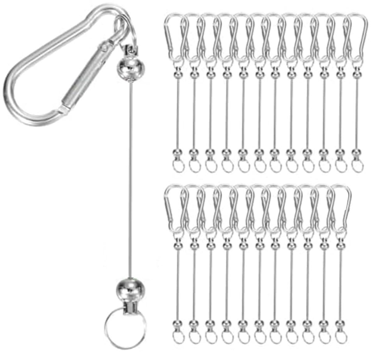 Elzusha - 24-delige Sleutelhangers met Kralen en Karabijnhaak