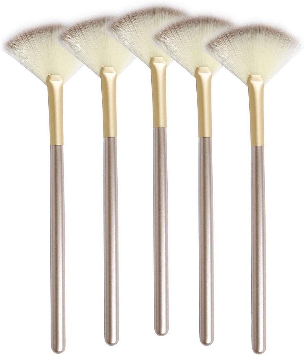 Zachte Gezichtsborstel voor Make-up en Maskers, Multi-inzetbaar, Ideaal voor Glycolische Peeling en Gezichtsmaskers, Set van 5