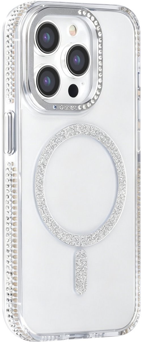 TUNIQ Backcover hoesje voor Apple iPhone 15 Pro - Diamond MagSafe TPU+PC - Grijs
