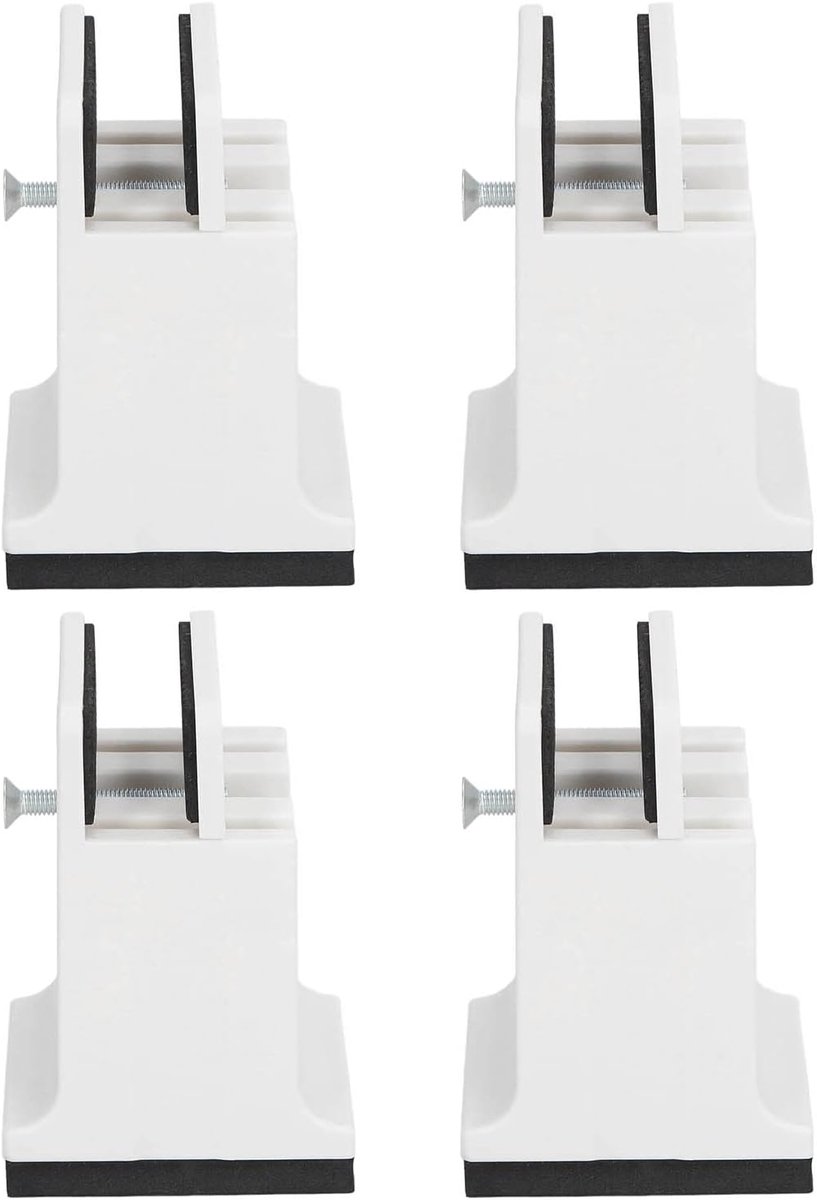Verstelbare rubberen meubelverhogers voor zware meubels - met schroefklem voor bed en bank - geschikt voor alle huismeubels - set van 4 (wit)