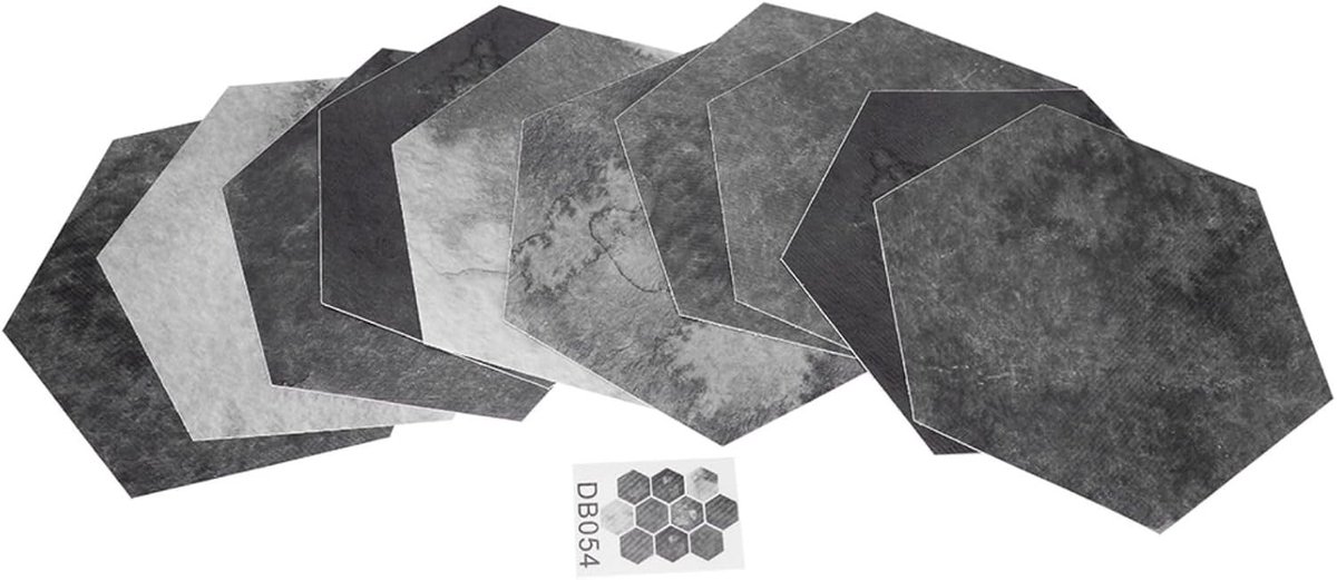 Hexagonale Vloerstickers - 10 Stuks, Waterdicht en Zelfklevend, Ideaal voor Thuisdecoratie, Antislip en Geschikt voor Trappen en Vloeren