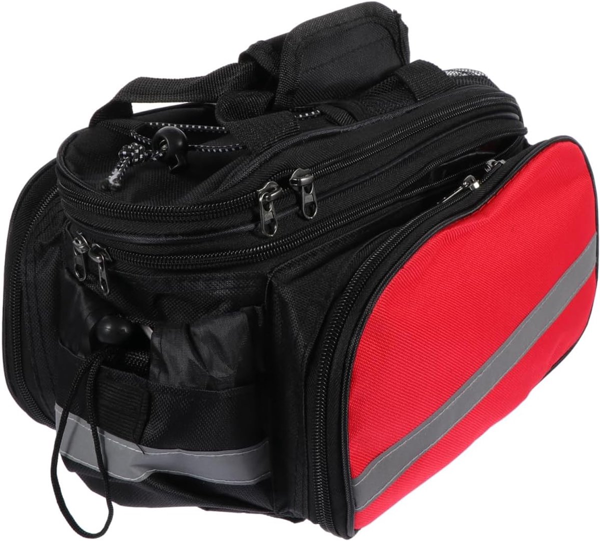 Fietstas van 10-27 liter, bagagedragertas, multifunctionele achterbagagetassen, waterdicht, regenbescherming, reflecterend, voor fietsen, MTB, sport, reizen，rood