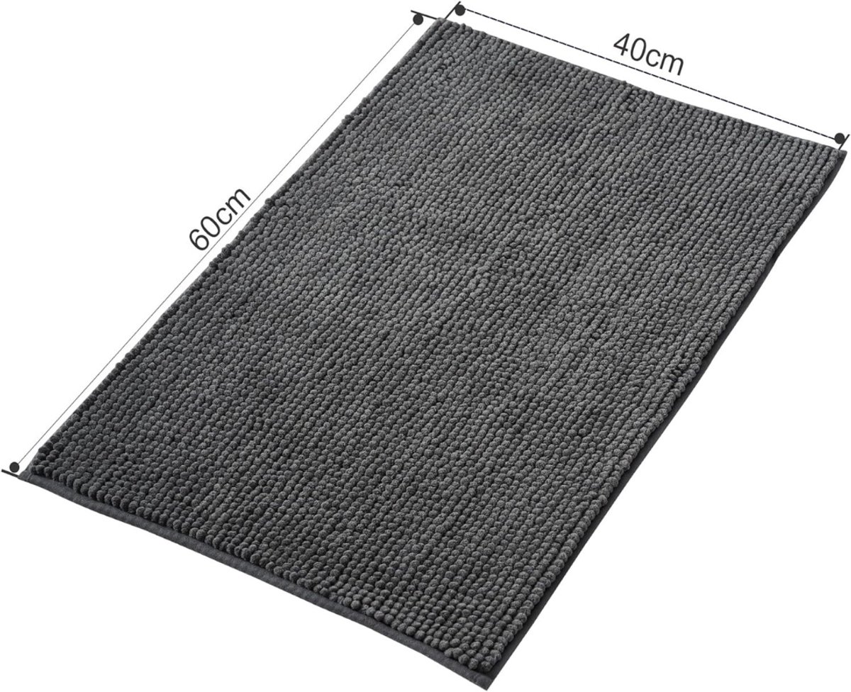 KIRA® Badmat Antislip Voor in Bad - Antislip Badmat - Super Absorberend en Machinewasbaar - Douchemat - Grijs - 40cm x 60cm x 1cm