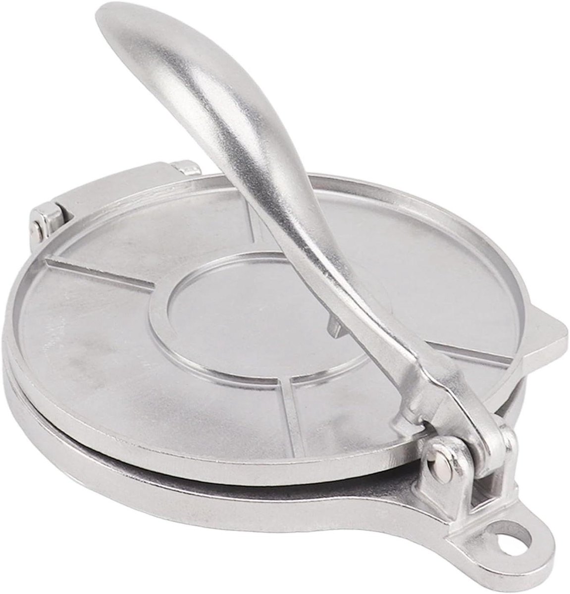 Tortilla Pers - Deeg Maker - Taarten Bakken - Handmatige Bediening - 16cm - Zilver