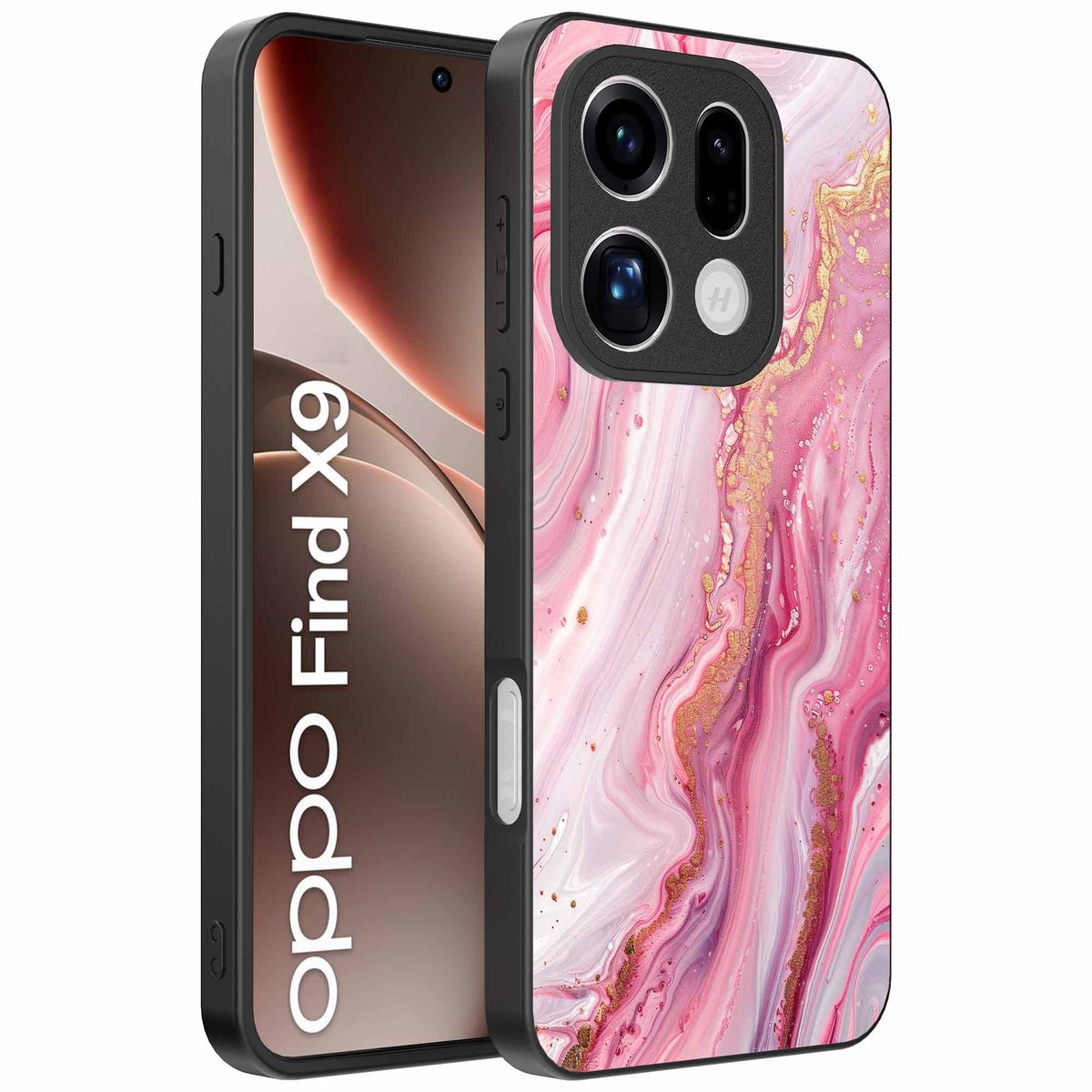 Geschikt voor Oppo Find X9 Telefoonhoesje met marmer opdruk - TPU backcover case marble design - Roze - Smartphonica geschikt voor Oppo Find X9