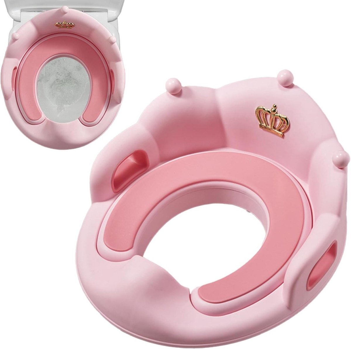 Zindelijkheidstrainer Toilet - Toiletbril voor kinderen - Zindelijkheidstraining - Antislip gespsysteem - 40x38 cm - Roze