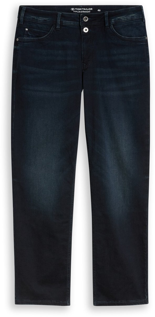 Tom Tailor - Plus Size - TTPLUS STRAIGHT Jeans met stretch - Maat 52 - Black Blue Denim