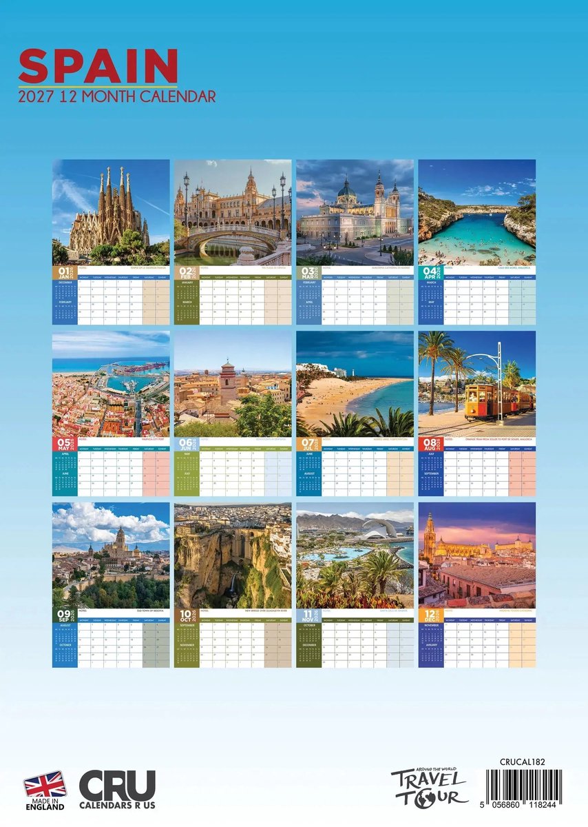 Spanje A3 Kalender 2027