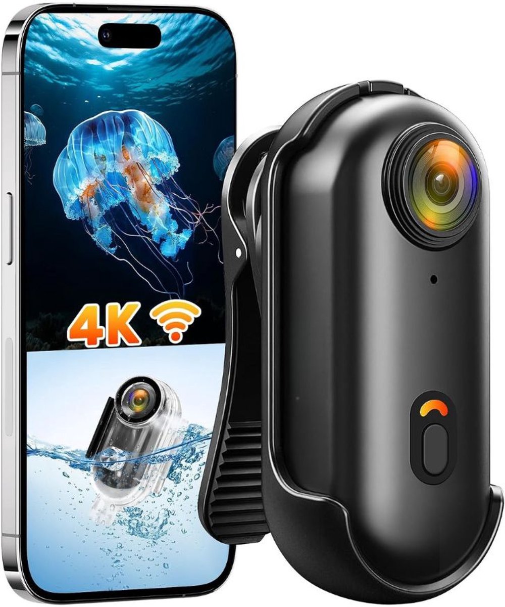 CRLYN® Onderwatercamera - Actiecamera Waterdicht - Camera voor Onderwater -Zwart