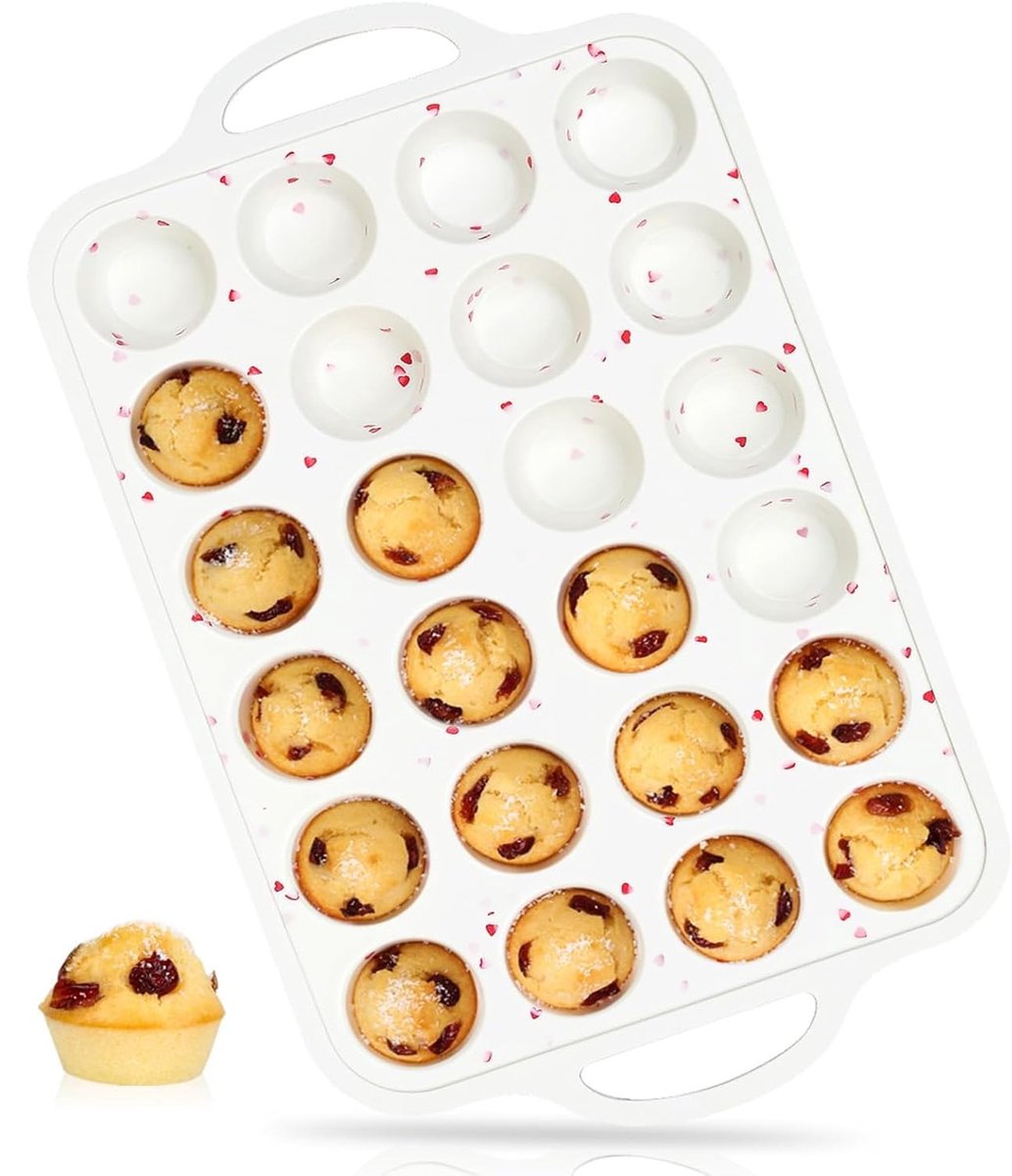 24-Cup Mini Size Nonstick Siliconen Muffin Pan voor Bakken met Metalen Versterkte Frame BPA Gratis Siliconen voor - ShopVlot