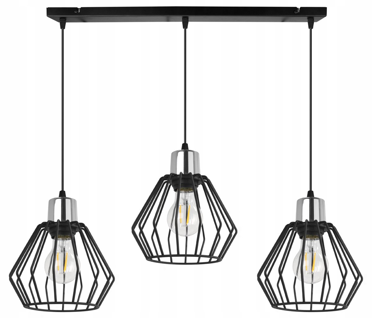 Nuvola Hanglamp Zwart 3-lichts E27 Metaal - Loft Stijl