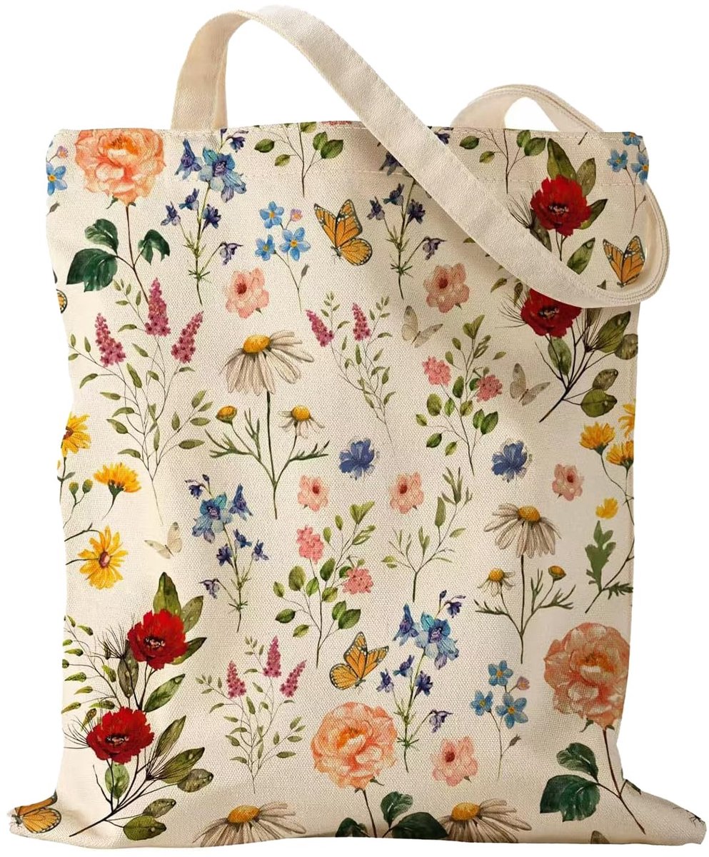 Elzusha - Canvas Tote Bag met Vlinder Design
