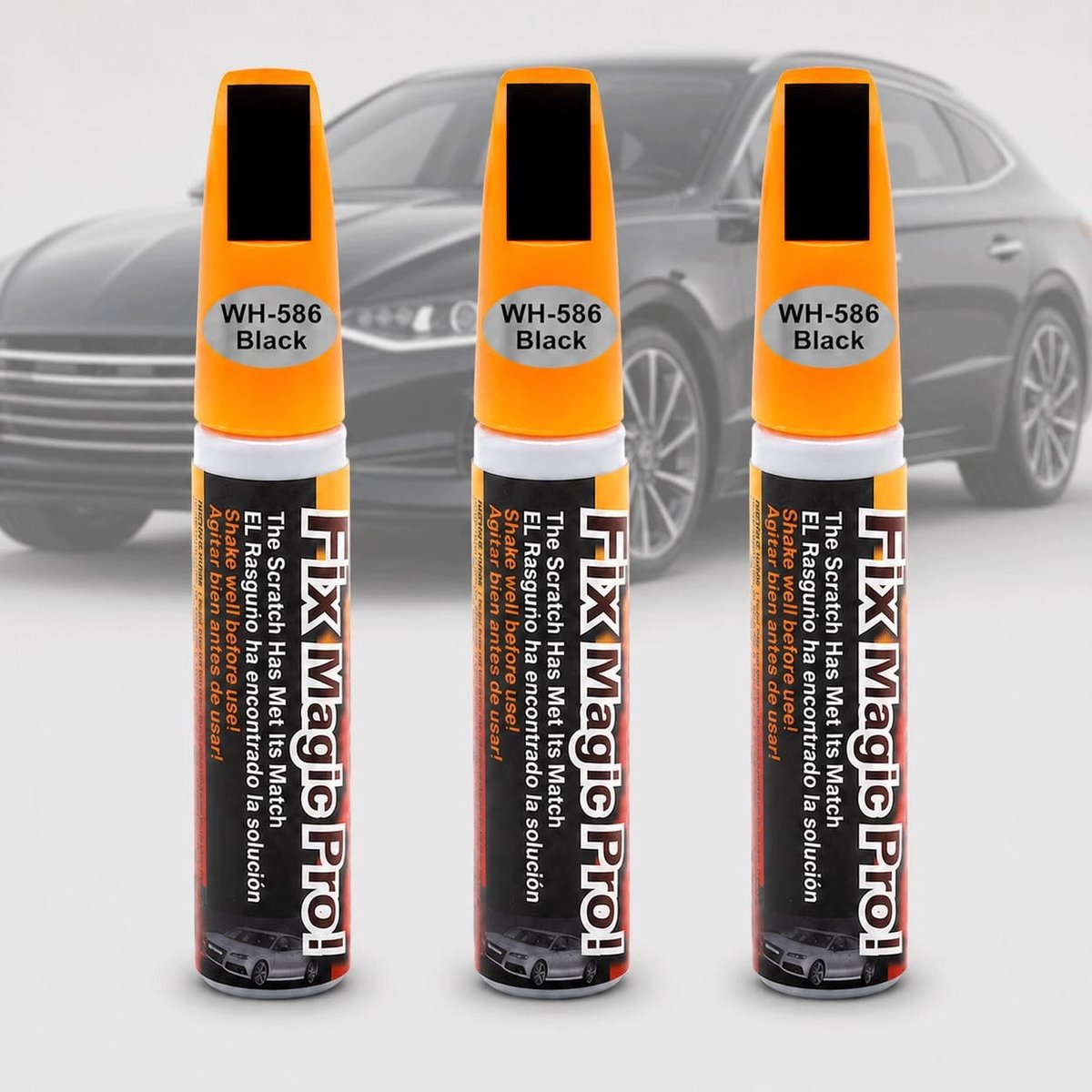 Elzusha - 3-Piece Zwart Auto Verf Pen Set voor Krasherstel