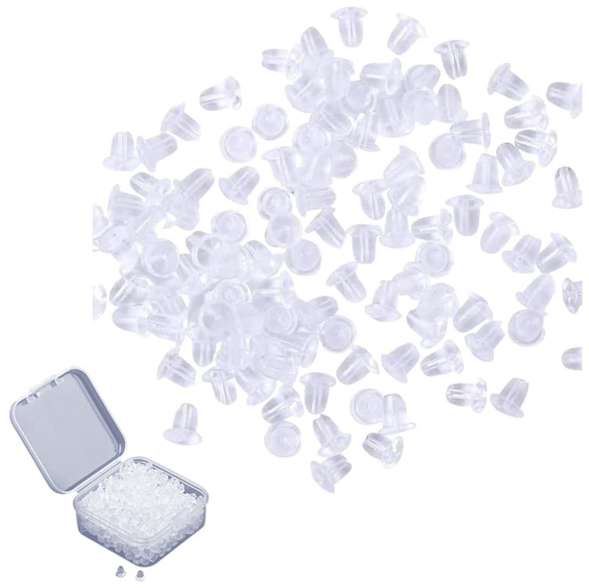 Elzusha - Set van 500 Universele Oorsluitingen van Rubber, Transparant Wit