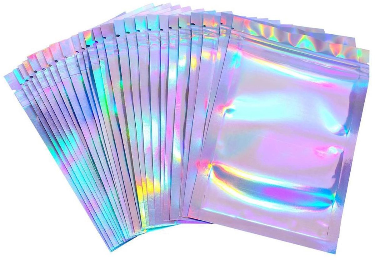 Elzusha - Holografische Resealable Zakjes 100 Stuks 7.5 x 10 cm