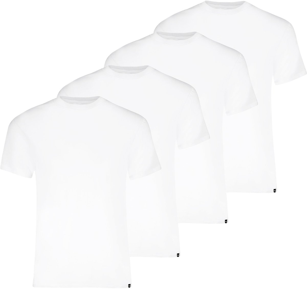 Puma T-shirt Crew Neck Tee 4P Verpakking van 4 Wit