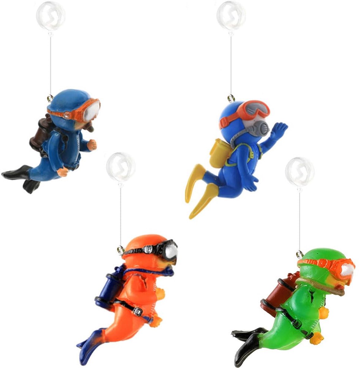Elzusha - 4 Stuks Drijvende Aquariumdecoratie - Schattige Duikers