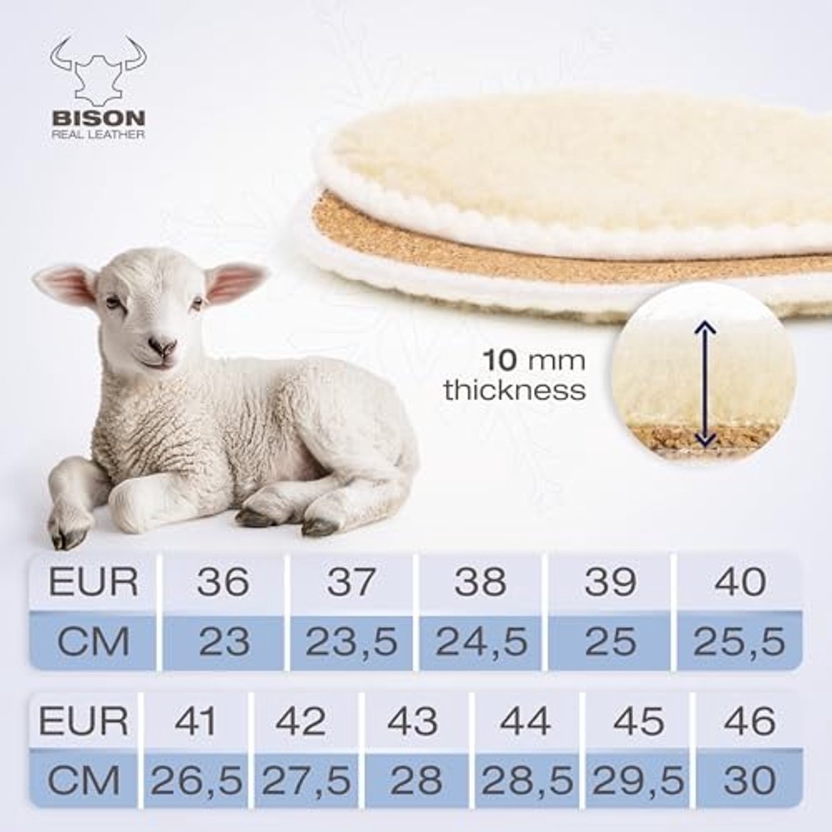 Elzusha - Winter Inlegzolen - Warm Lamsvacht met Kurk voor Comfort