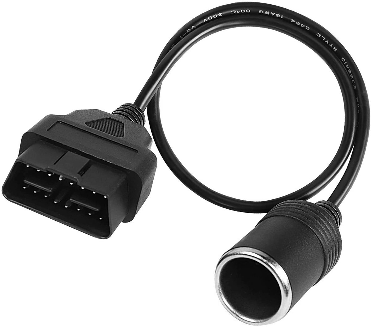 Elzusha - OBD2 naar Sigarettenaansteker Adapter voor Voertuigen