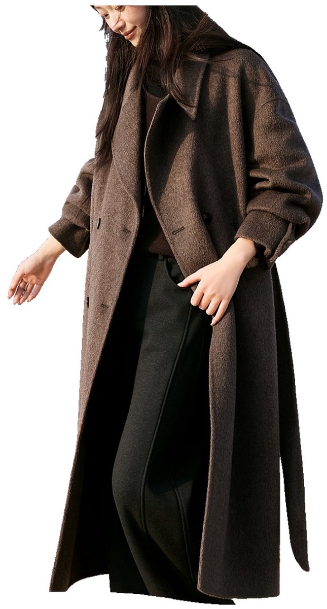 Currero Mantel Dames Tussenmantel Winter Jas Mantelpakje Trenchcoat Overjas Overcoat Winterjas Bruin