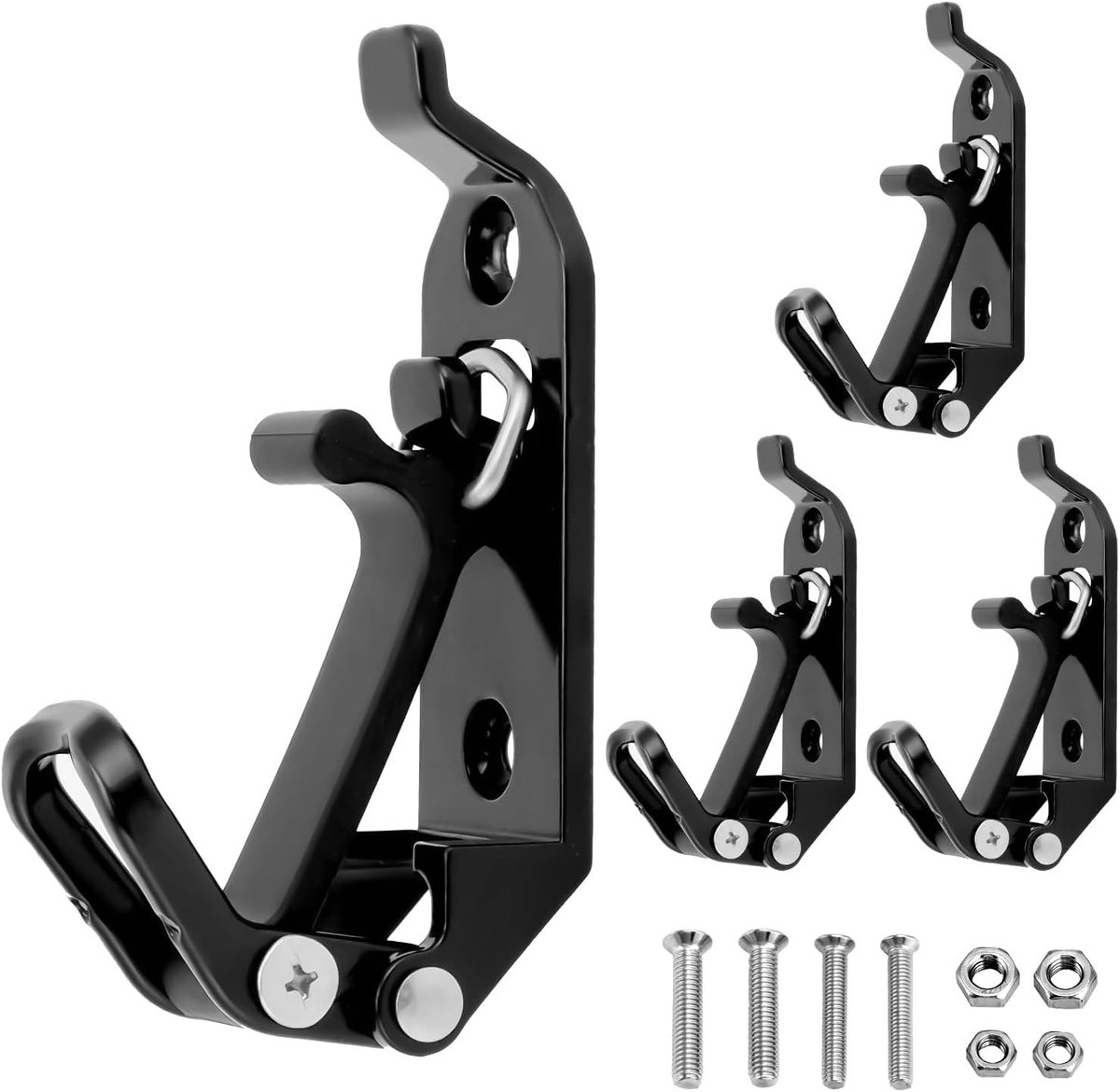 Set van 4 metalen houders voor schoppen en bijlen, off-road accessoires voor dakrails en airline rails, robuuste bevestigingsoplossingen