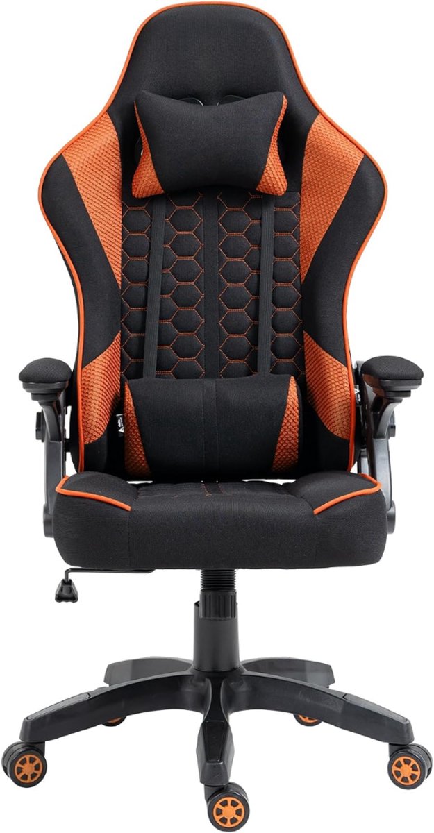 TYR® Gamingstoel - 130kg - Gaming Chair - Gamestoel - Zwart/Oranje - 52cm x 59cm x 126cm