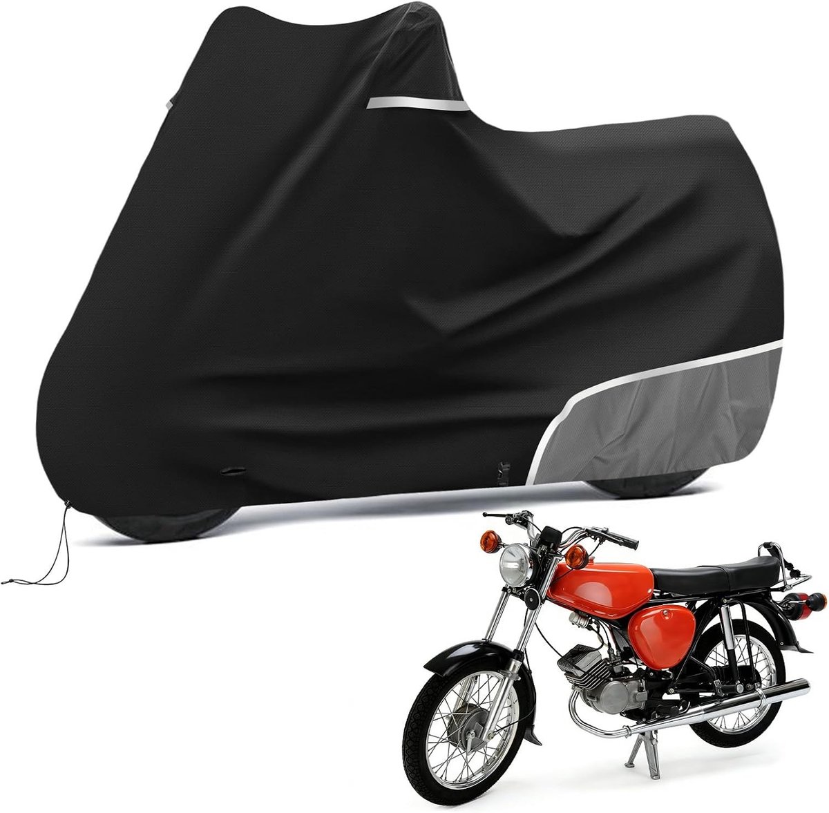 Motorhoes voor Simson S51 van 420D Oxford-stof, waterdicht en weerbestendig afdekzeil voor motorfiets in de garage en buitengebruik