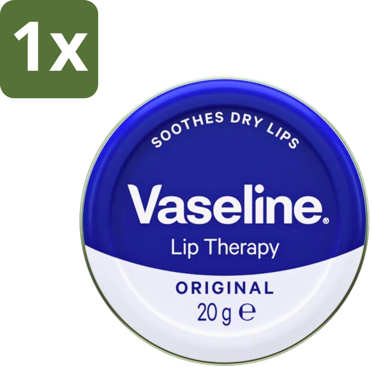 1 x Vaseline - Original - Lip Therapy - Beschermend - 20 g - Lippenbalsem - Lippenbescherming - Vocht Vasthouden - Droge Lippen Verzachten - Uitdroging Voorkomen
