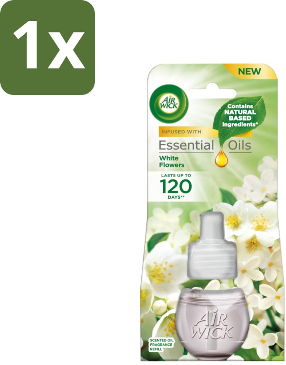 1 x Air Wick - Luchtverfrisser Navulling - Essentiële Oliën - Freesia & Jasmijn - Elektrische Geurverspreider - 20 ml - Luchtverfrisser - Geurverspreider - Freesia - Jasmijn - Essentiële Oliën