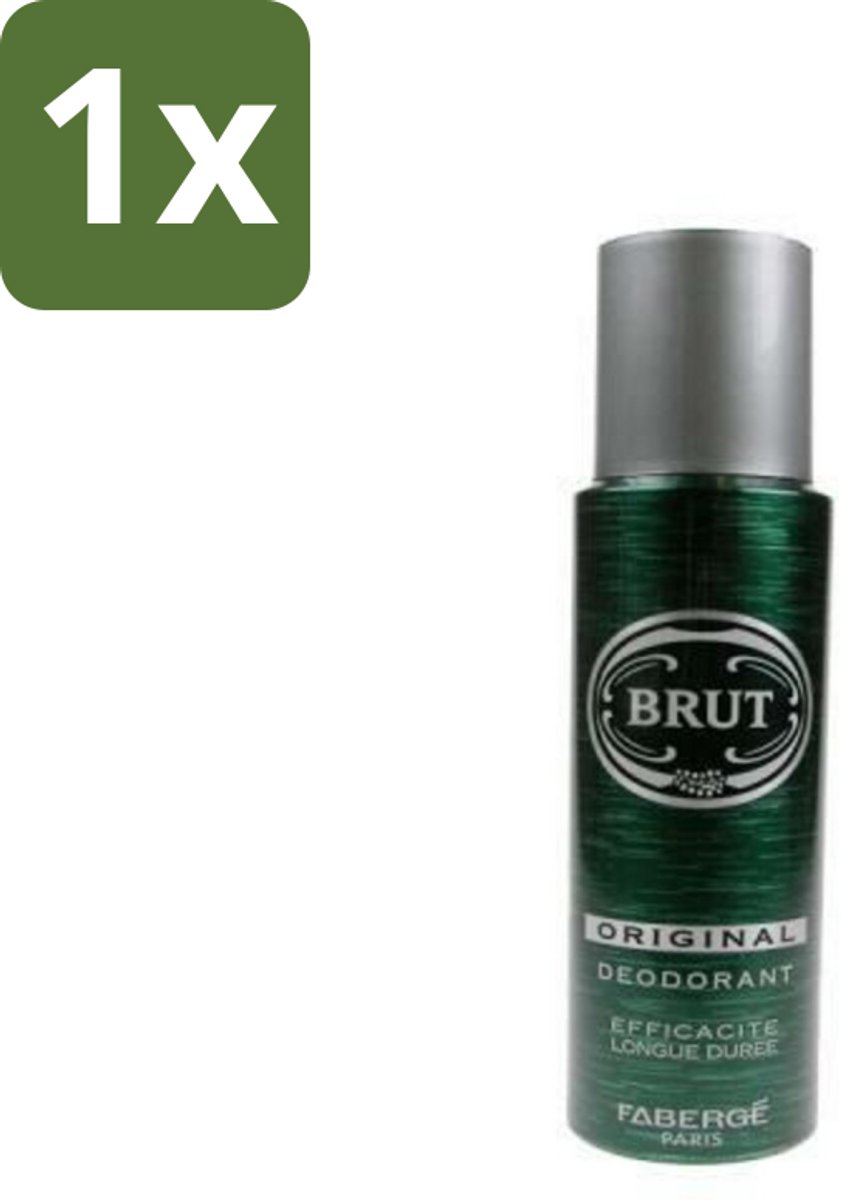 1 x Brut Deospray Original Brut 200 ml - Deodorant Spray - Mannelijke Geur - Langdurige Frisheid - Zweetbevochtiging - Klassieke Geur