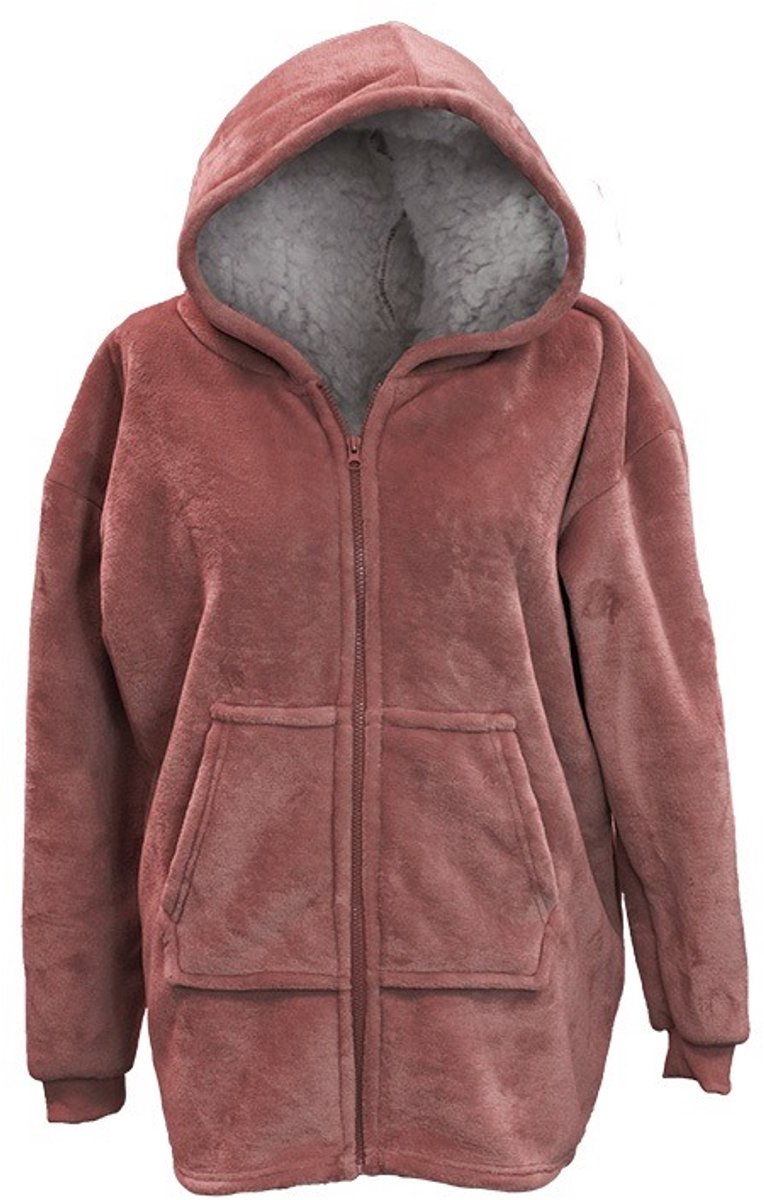 Unique Living Ruby - Fleecevest met capuchon - Marsala