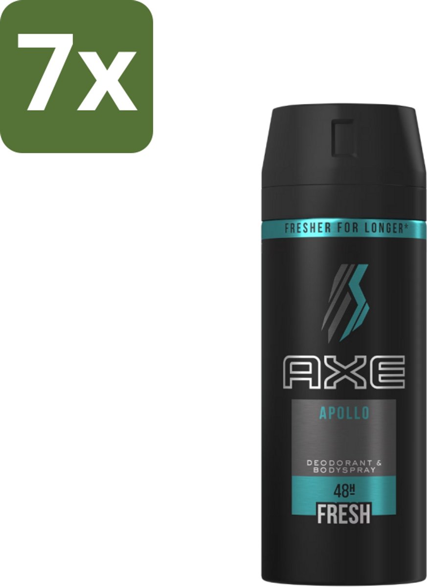7 x Axe - Deodorant Bodyspray - 48hrs Non Stop Fresh - Apollo - 150 ml - Axe Apollo Deodorant Bodyspray - 48h Fresh - Non Stop Fresh - Deodorant Spray - Lichaamsgeur Bescherming