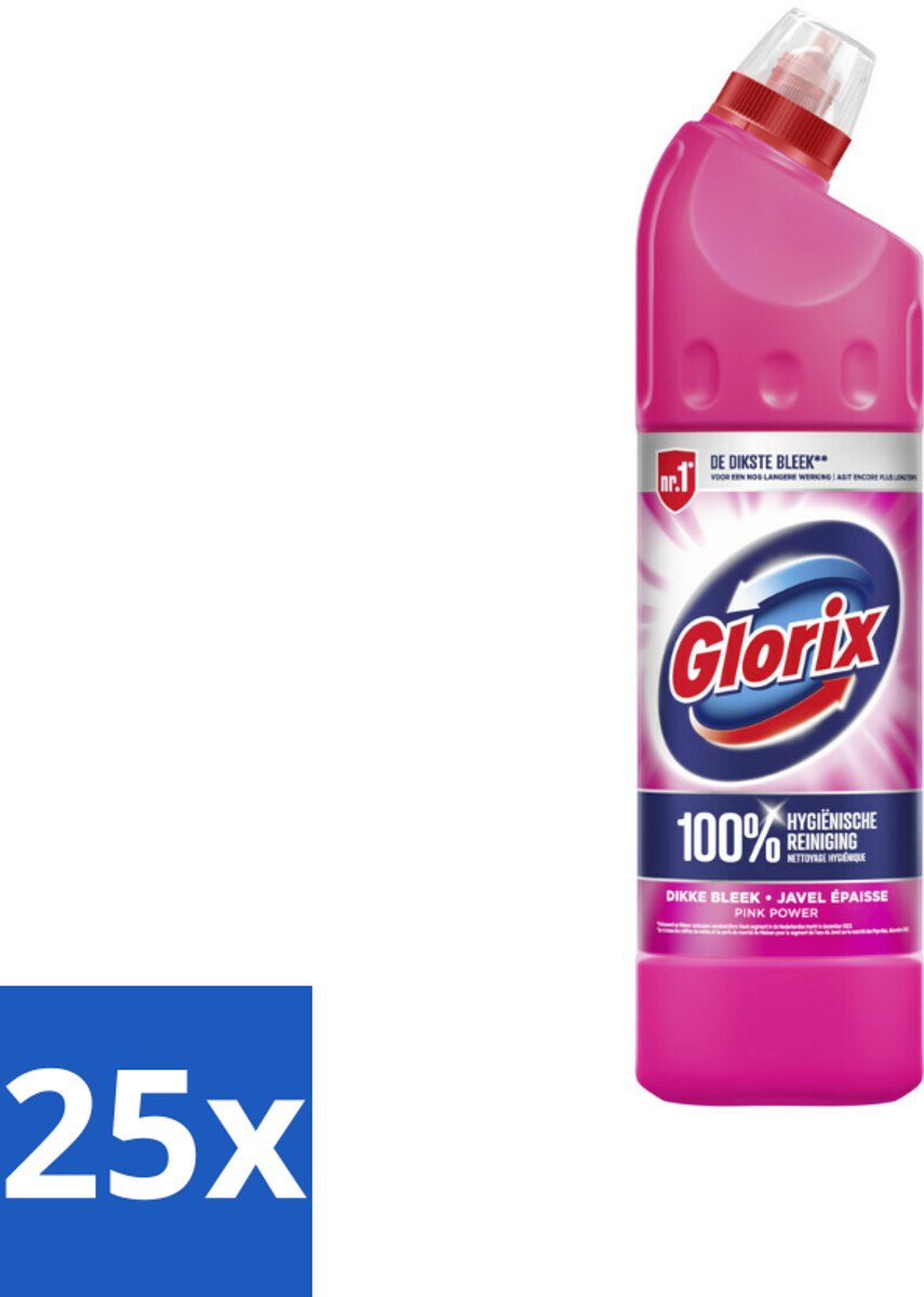 25 x Glorix Bleek Pink Power 750 ml - Bleek - Hygiëne - Toilet - Badkamer - Kalkaanslag