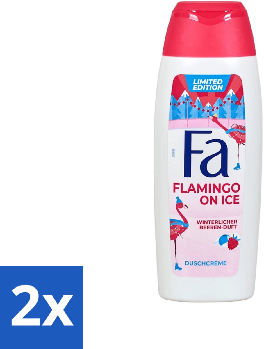 2 x Fa - Douchegel - Winter Flamingo On Ice - Verfrissend & Koel - Hydraterend - 250 ml - Douchegel - Winterflamingo - Winterflamingo On Ice - Hydraterende Douchegel - Frisse Geur