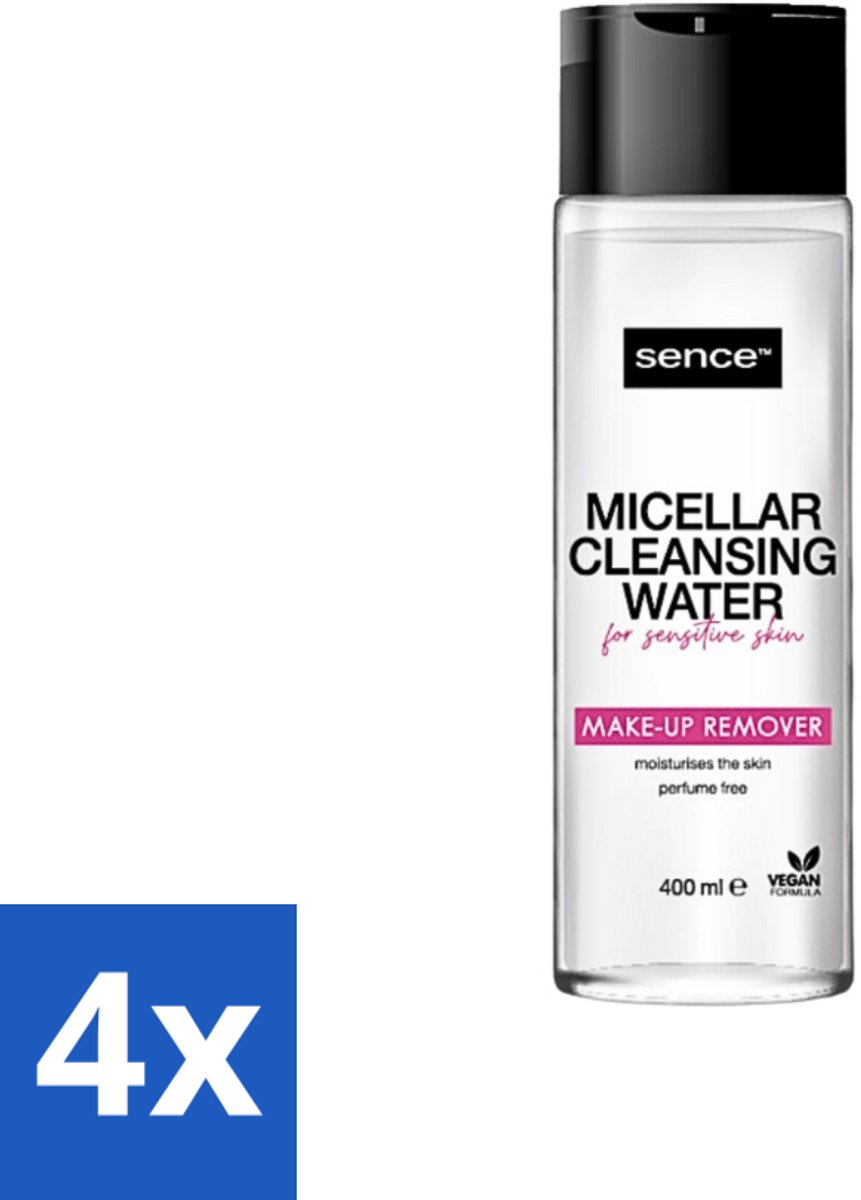 4 x Sence - Gevoelige Huid - Micellair Water - Make-up Remover - 400 ml - Gevoelige Huid - Make-up Remover - Micellair Water - Hypoallergen - Parfumvrij