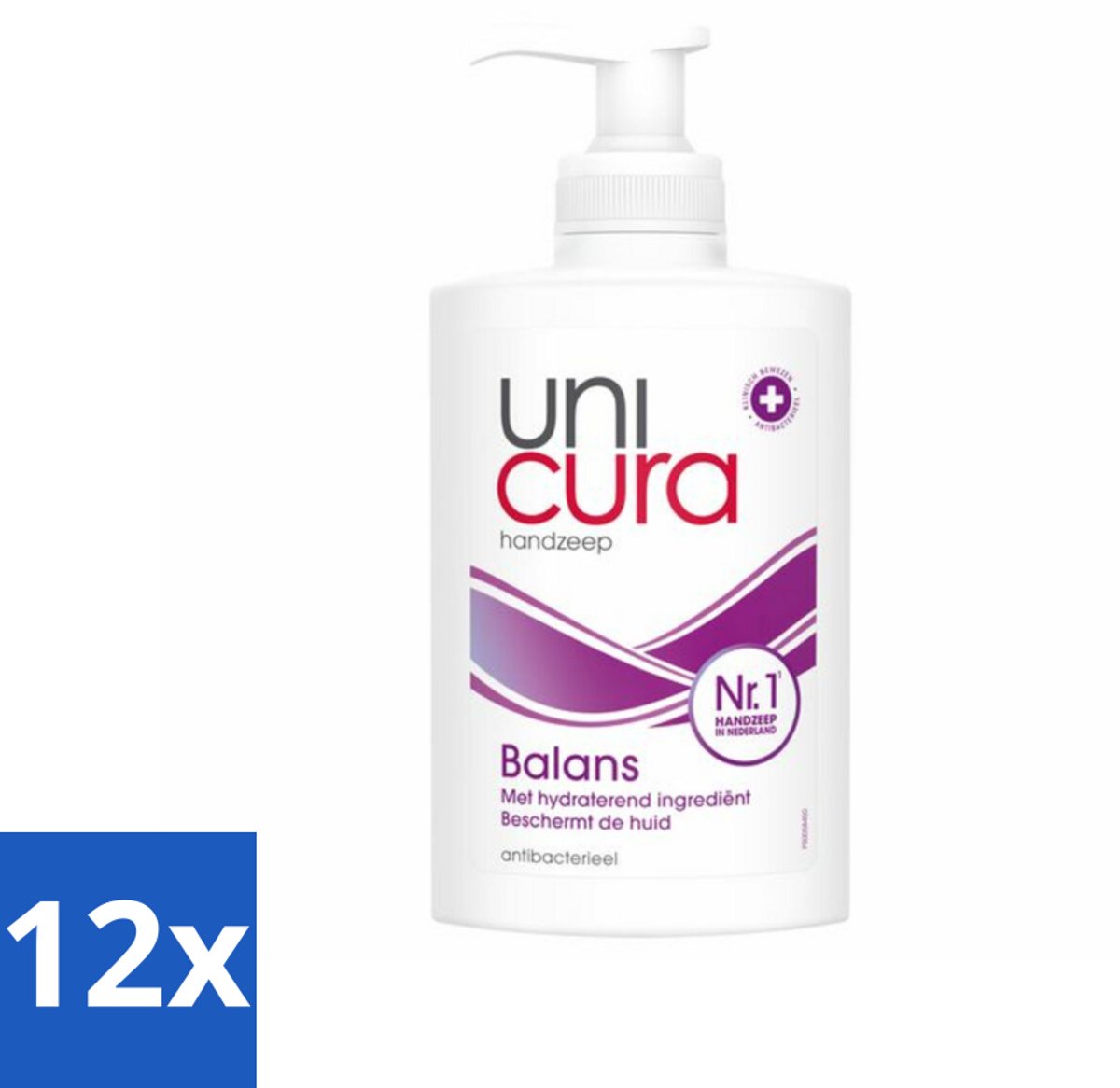 12 x Unicura - Vloeibare Handzeep - Anti Bacterieel - Balans - 250 ml - Antibacteriële Handzeep - Handzeep Met Antibacteriële Werking - Handzeep Voor Gevoelige Huid - Handzeep Met Hydratatie - Handzeep 95% Natuurlijk