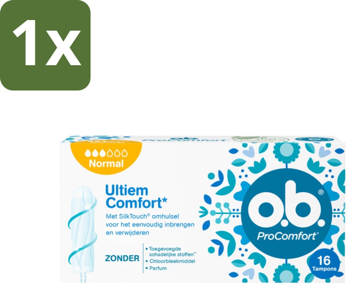 1 x o.b. Tampons - ProComfort Normal - Voor Optimale Bescherming - 16 Tampons - Tampons - Menstruatiebescherming - Comfort - Bescherming - Plantaardige Kern