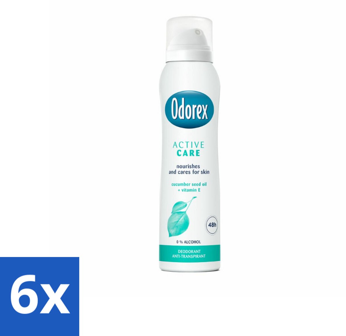 6 x Odorex Deodorant Spray Active Care 150 ml - Deospray - Actieve Bescherming - Zweet En Geur - Gevoelige Huid - Vitamine E