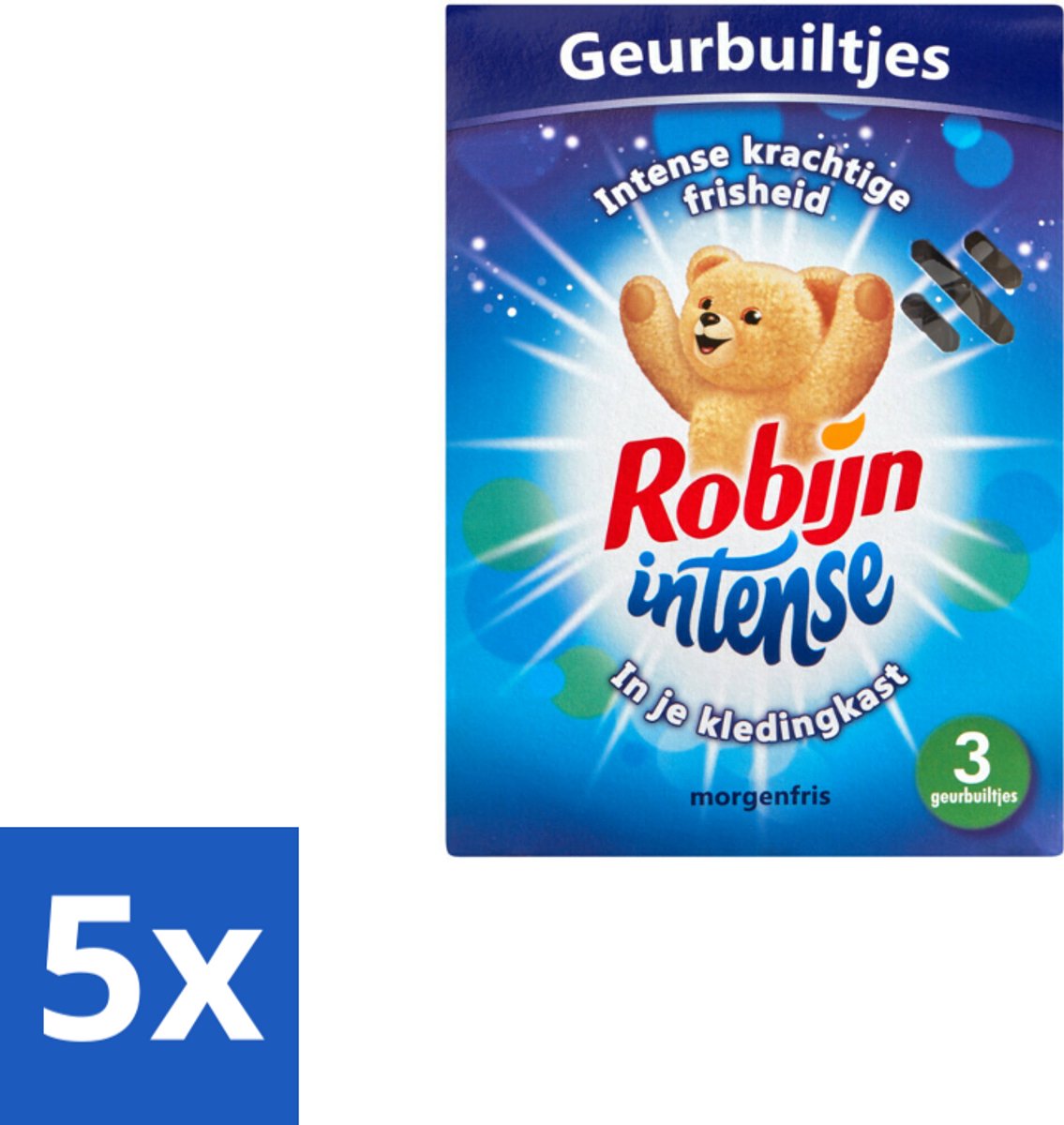 5 x Robijn Geurbuiltjes Intense 3 stuks per verpakking - Geur In Kleding - Langdurige Geur - Frisse Geur - Geurbuiltjes - Kledingkast Geur