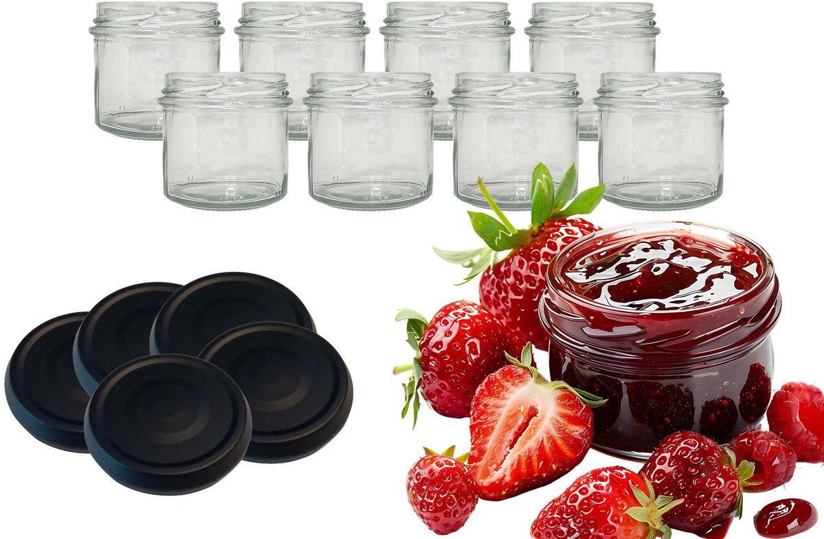 8x Glazen Pot 135ml met Deksel - Ideaal voor Bewaren en Decoreren