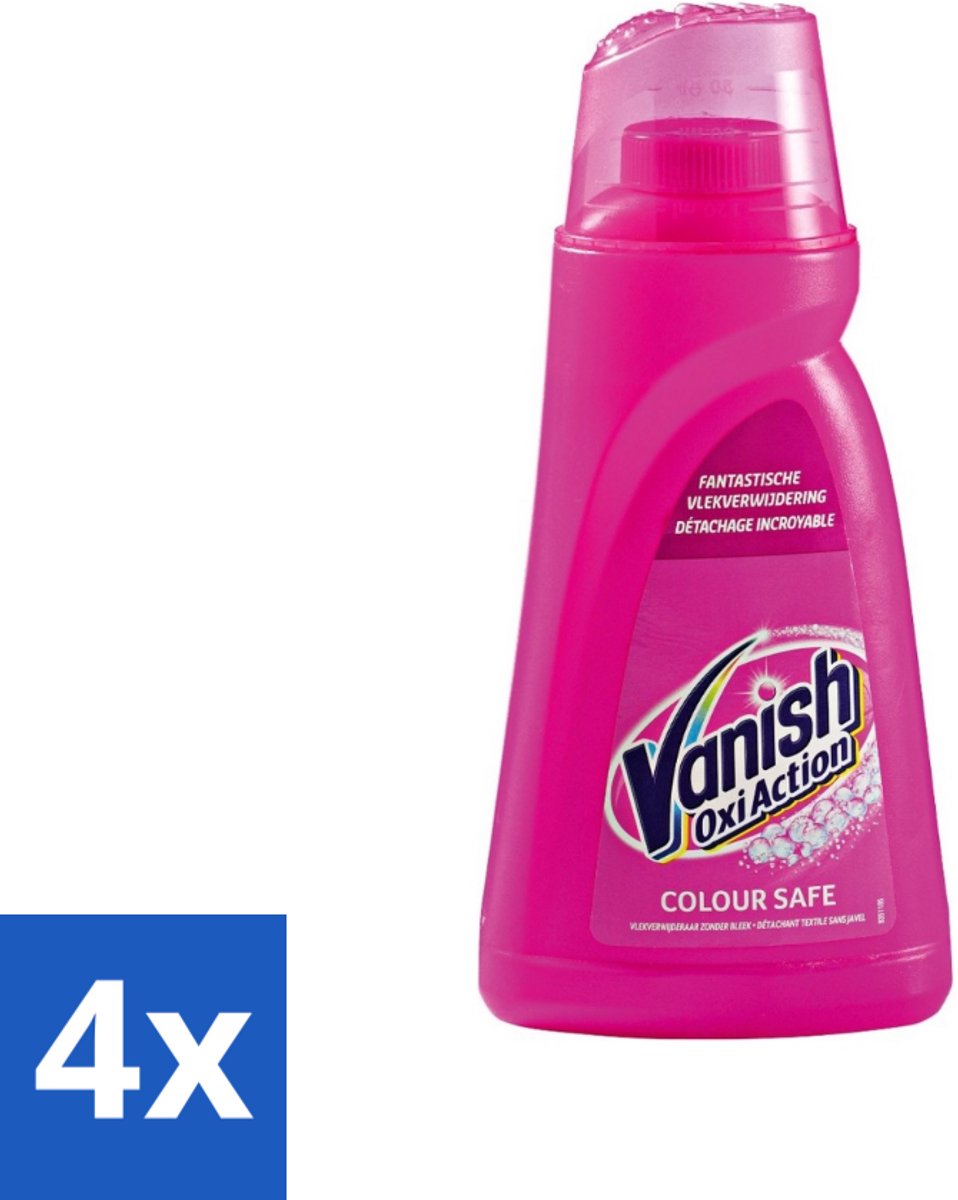 4 x Vanish Oxi Action - Veilige Kleur - Vlekkenverwijderaar Gel - Zonder Bleek - Gekleurde Was - 1 L - Vlekkenverwijderaar - Wasmiddel - Gekleurde Was - Vlekken Verwijderen - Wasvlekken