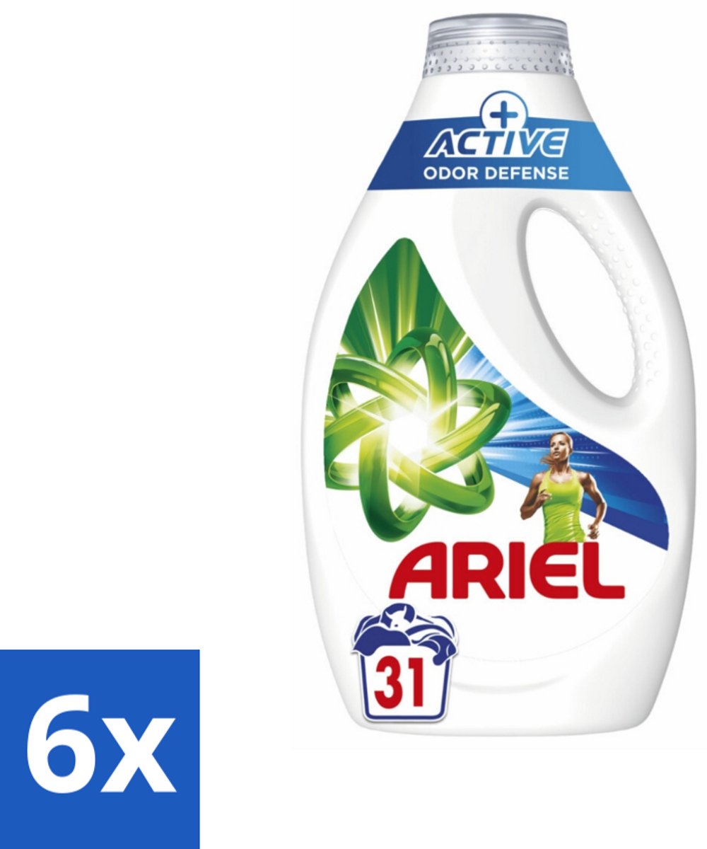6 x Ariel Original - Actieve Geurbestrijding - Vloeibaar Wasmiddel - Witte en Gekleurde Was - 31 Wasbeurten - Wasmiddel - Vloeibaar Wasmiddel - Ariel - Geurbestrijding - Frisheid